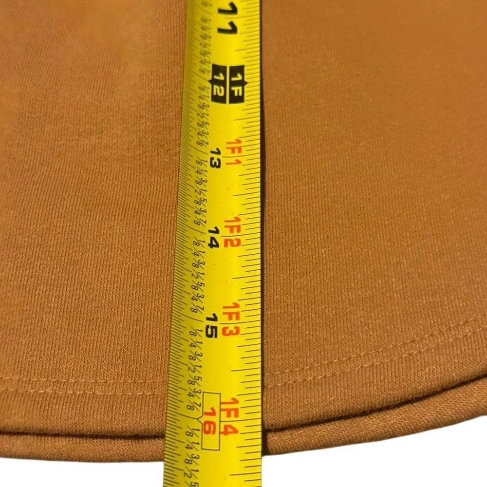 Orange mini skirt with elastic waistband and pockets #miniskirt XS